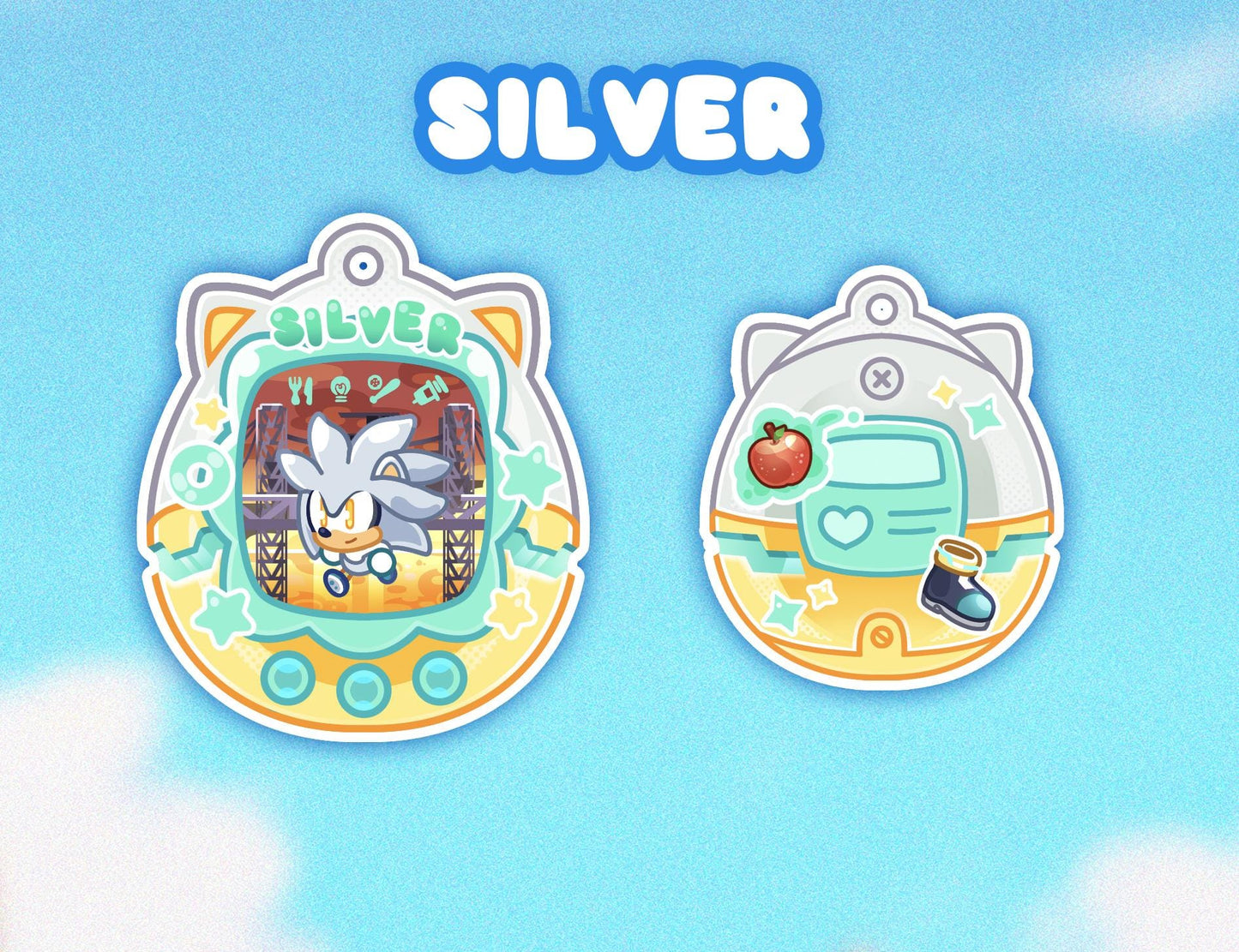 Sonic Tamagotchi Keychains - Shadow Chao Knuckles Tails Amy Silver Blaze Rouge