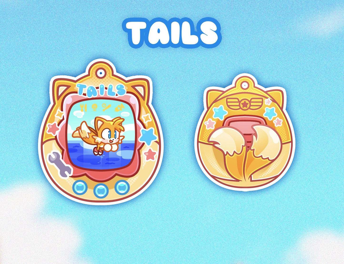Sonic Tamagotchi Keychains - Shadow Chao Knuckles Tails Amy Silver Blaze Rouge