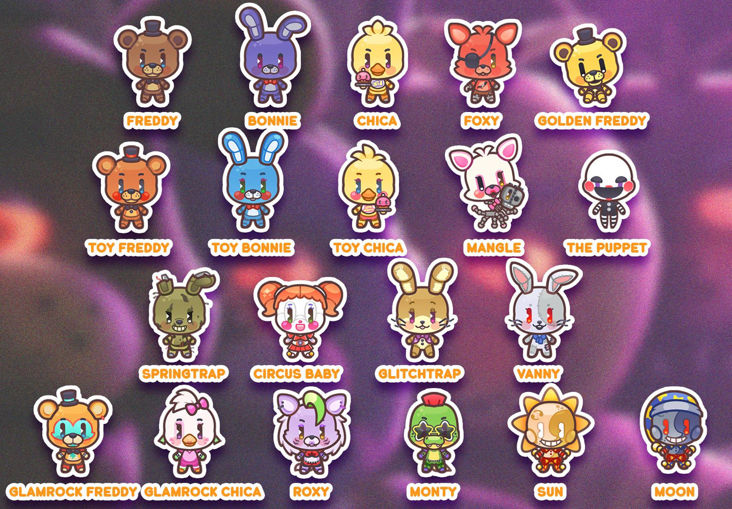 FNAF Tamagotchi - Openable Shaker Keychain Charm