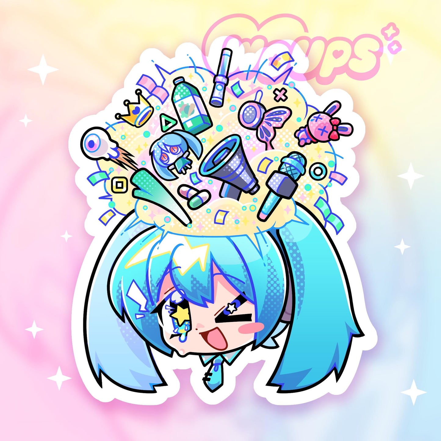 Vocaloid Sticker - Brain Miku