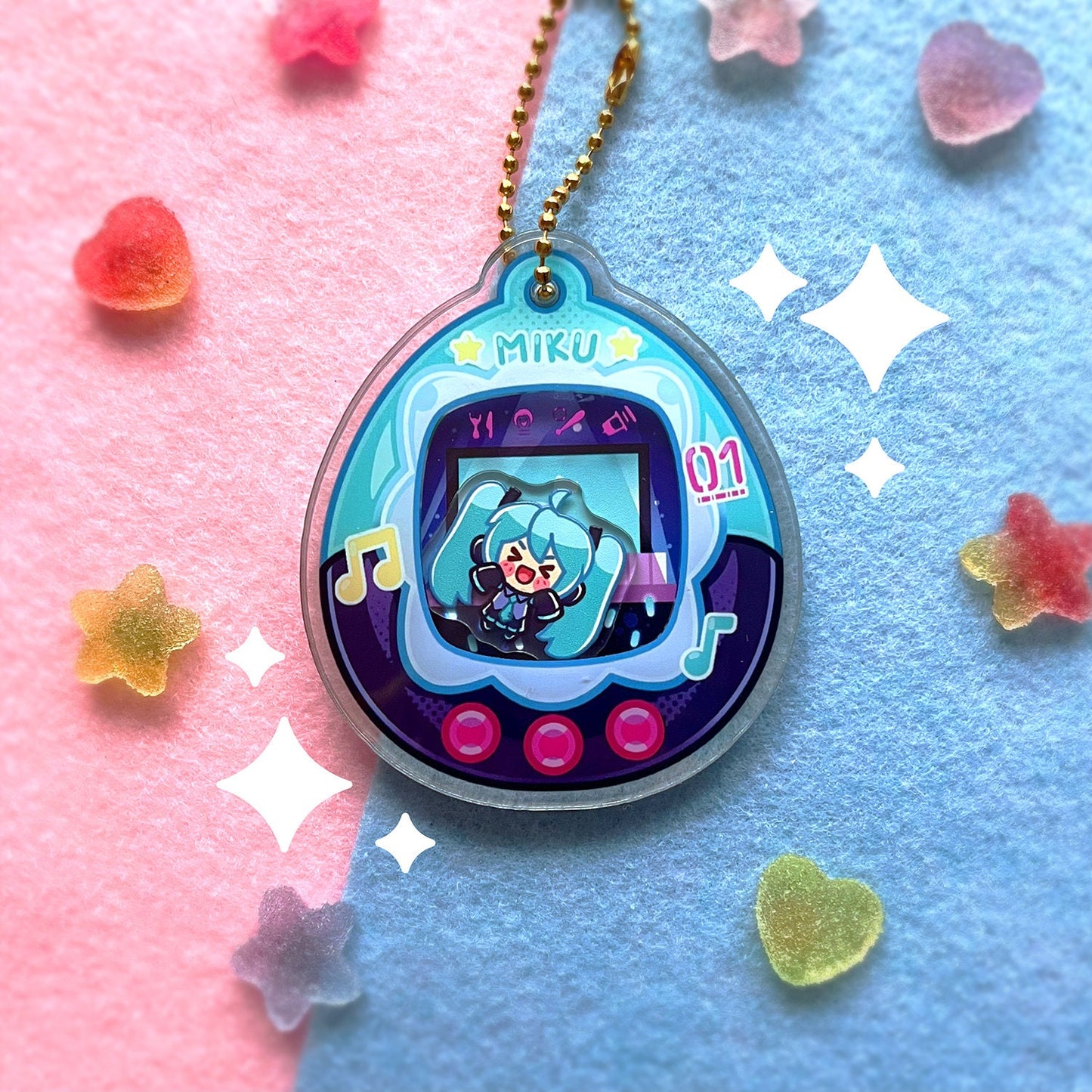 Tamagotchi - Vocaloid Shaker Keychain - Hatsune Miku