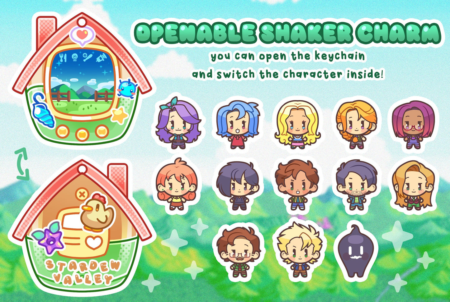 Stardew Valley Tamagotchi - Openable Shaker Keychain Charm