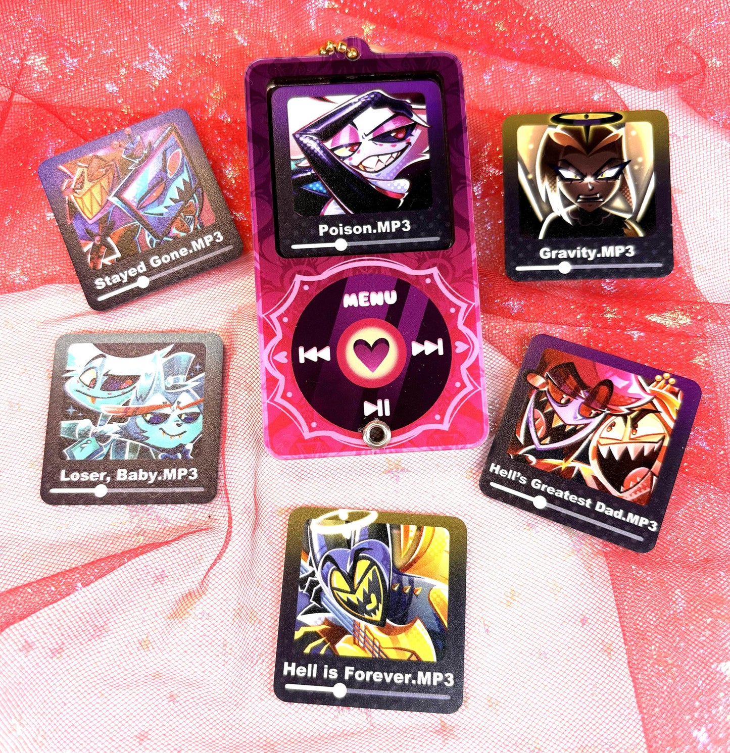 Hazbin Hotel MP3 - Openable Customizable Keychain Songs Charm