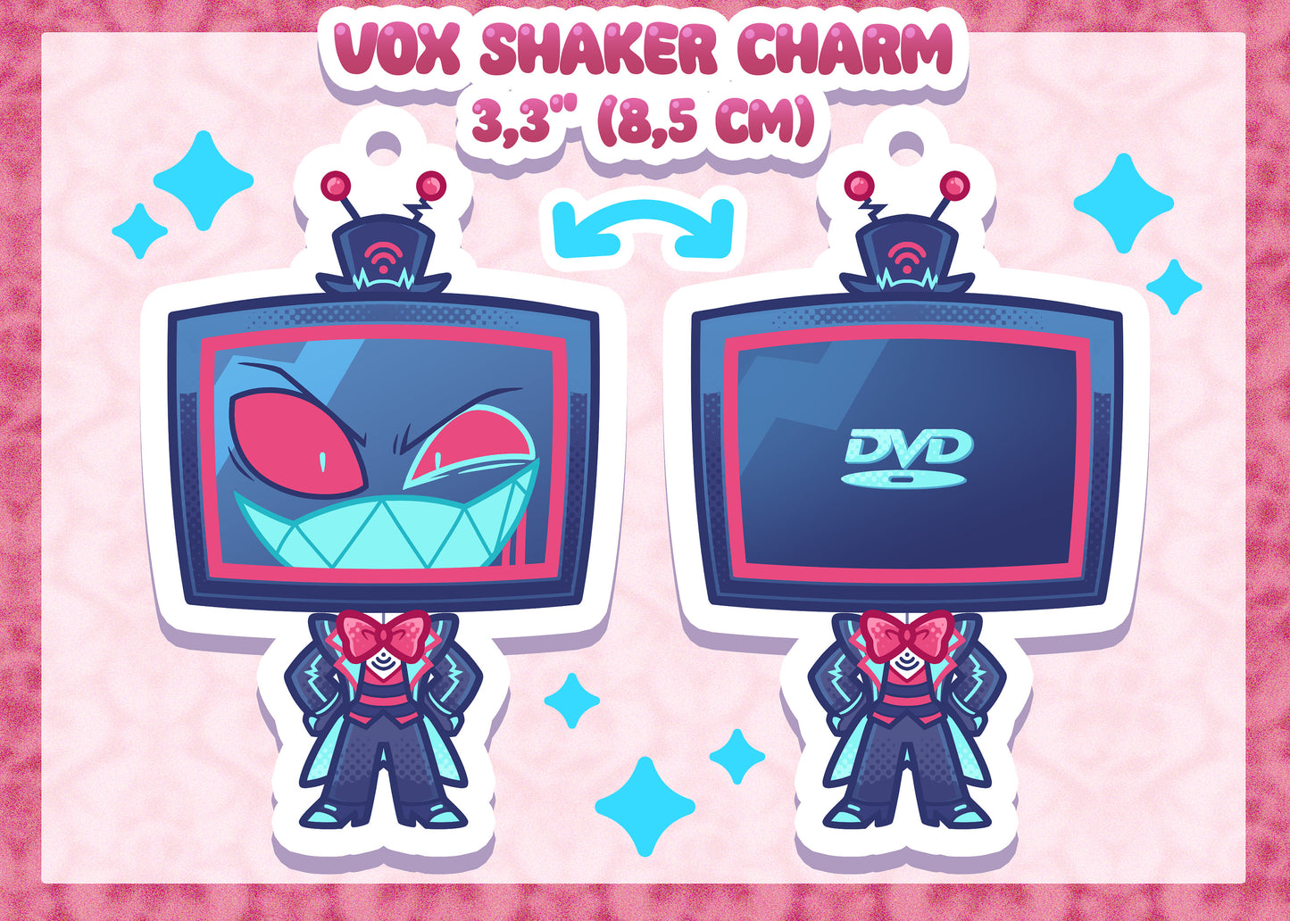 Hazbin Hotel Vox Shaker Keychain Double Sided