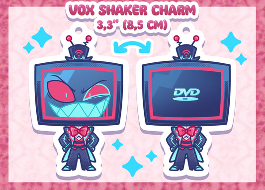 Hazbin Hotel Vox Shaker Keychain Double Sided
