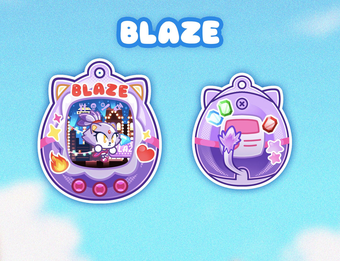 Sonic Tamagotchi Keychains - Shadow Chao Knuckles Tails Amy Silver Blaze Rouge