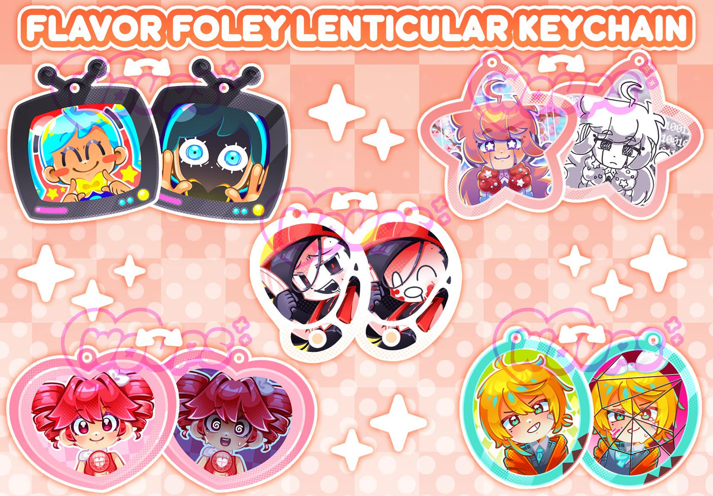 Vocaloid Flavor Foley Lenticular Keychain Charm