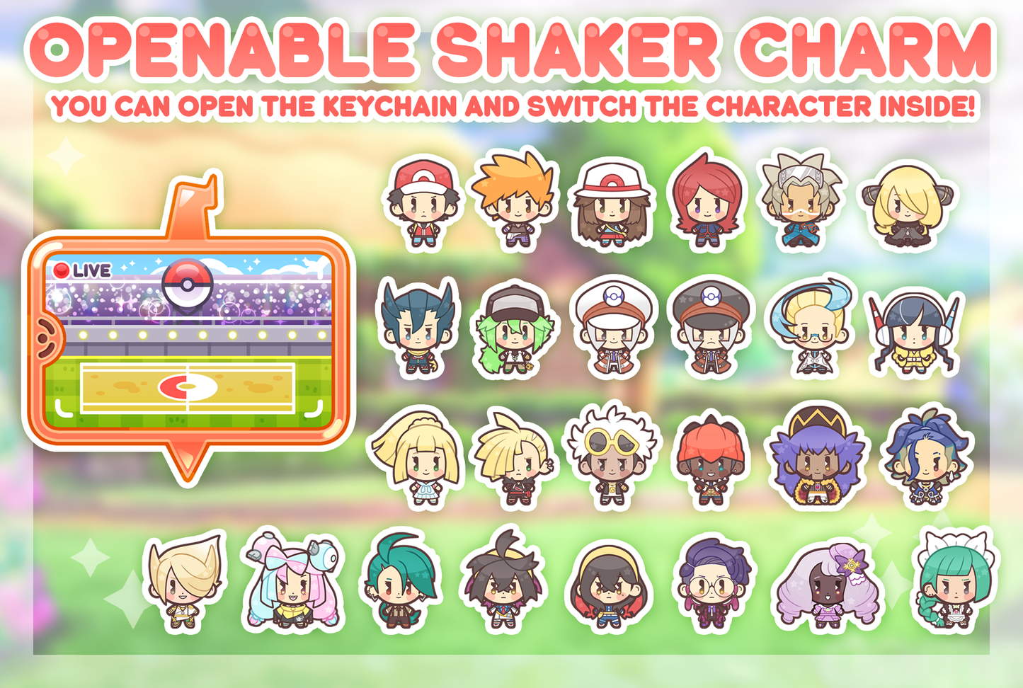 Pokemon Trainers - Openable Shaker Keychain Charm