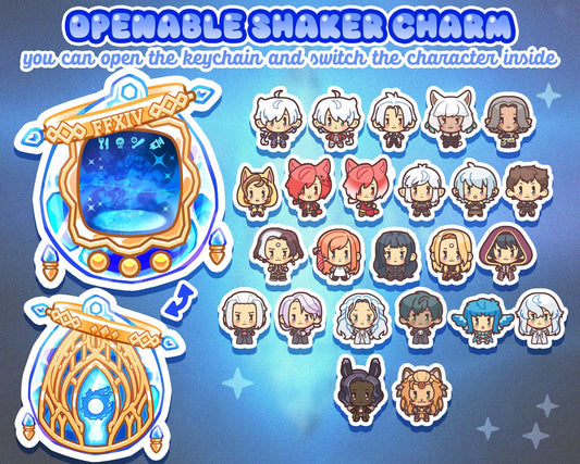 FFXIV Tamagotchi - Openable Shaker Keychain Charm