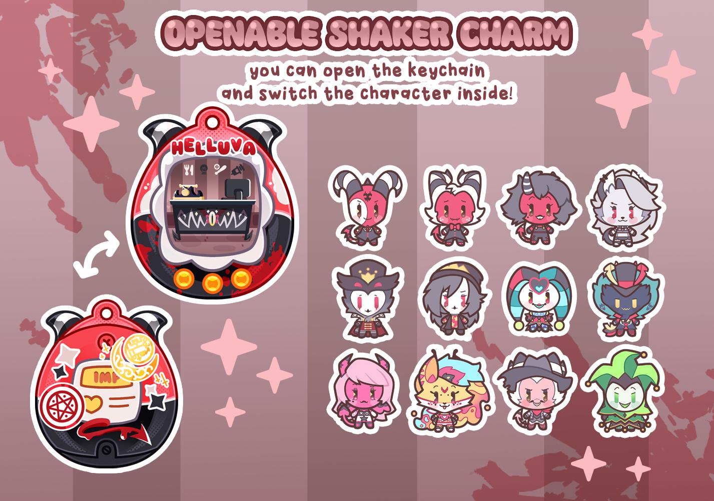 Helluva Boss Tamagotchi - Openable Shaker Keychain Charm