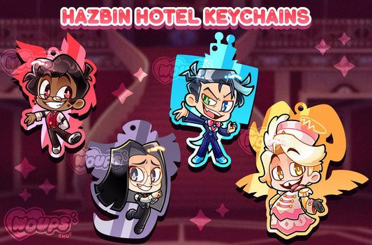 Hazbin Hotel - Colored Translucent Keychains - Alastor Sir Pentious Abel Vox