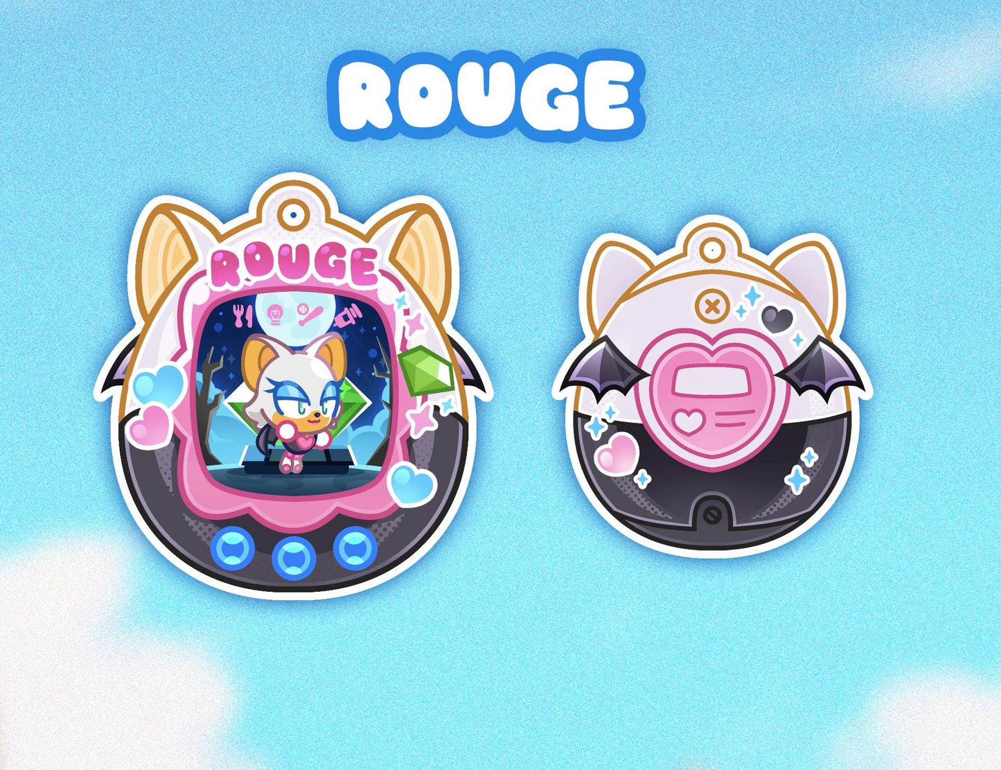 Sonic Tamagotchi Keychains - Shadow Chao Knuckles Tails Amy Silver Blaze Rouge