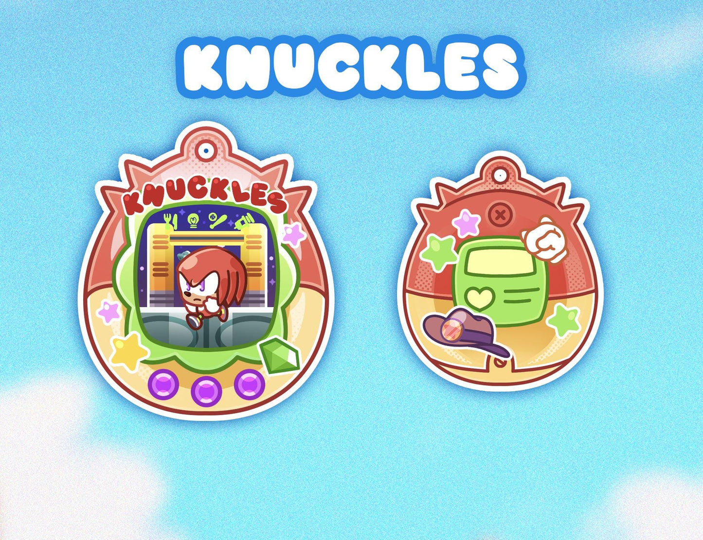 Sonic Tamagotchi Keychains - Shadow Chao Knuckles Tails Amy Silver Blaze Rouge