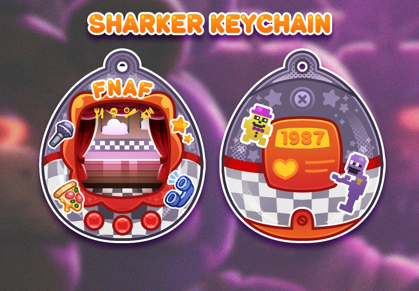 FNAF Tamagotchi - Openable Shaker Keychain Charm