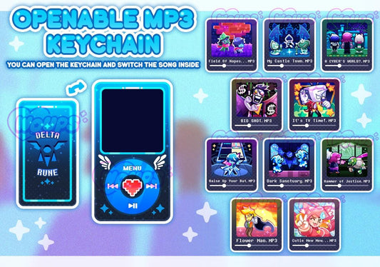 PREORDER - Deltarune MP3 - Openable Customizable Keychain Songs Charm