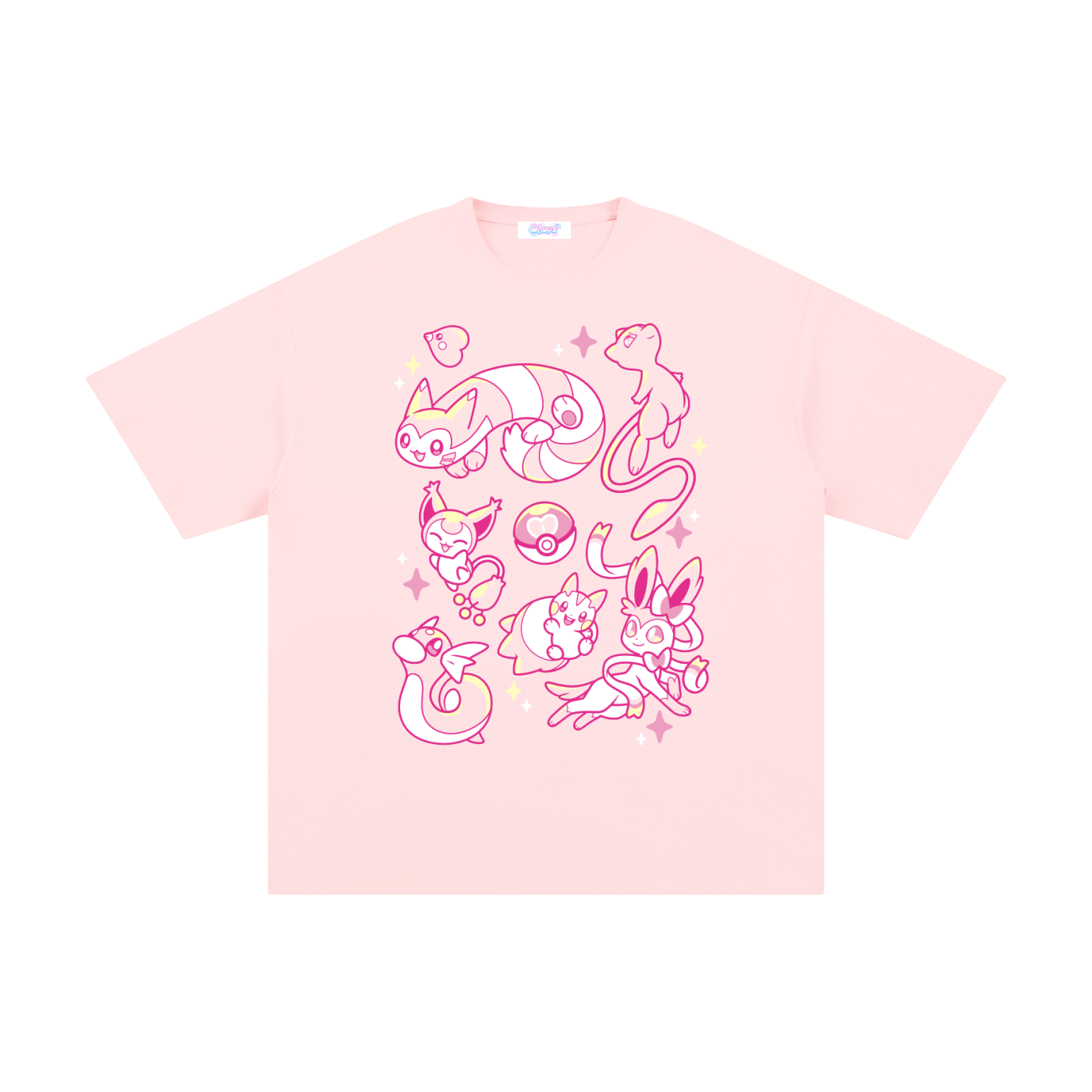 Pink Poké Friends - Pure Cotton T-Shirt