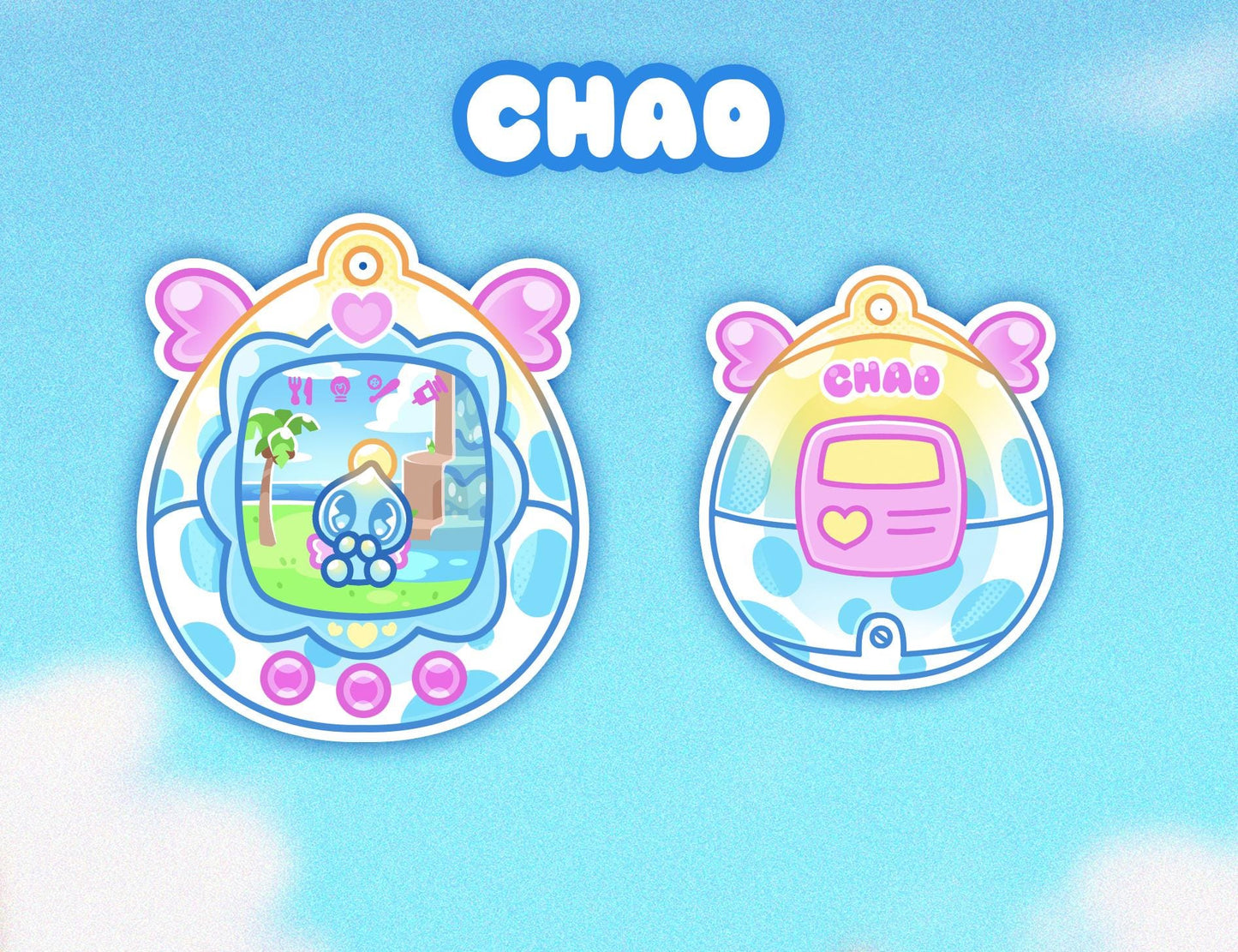 Sonic Tamagotchi Keychains - Shadow Chao Knuckles Tails Amy Silver Blaze Rouge